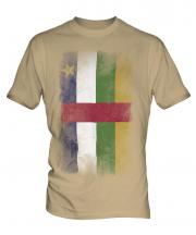 Central African Republic Faded Flag Mens T-Shirt