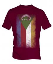 Comoros Faded Flag Mens T-Shirt