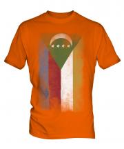 Comoros Faded Flag Mens T-Shirt