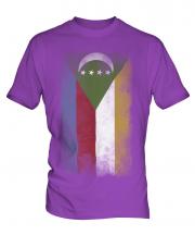 Comoros Faded Flag Mens T-Shirt