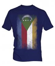 Comoros Faded Flag Mens T-Shirt