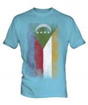 Comoros Faded Flag Mens T-Shirt