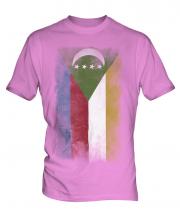 Comoros Faded Flag Mens T-Shirt