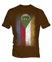 Comoros Faded Flag Mens T-Shirt