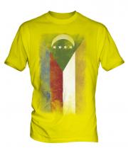 Comoros Faded Flag Mens T-Shirt