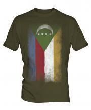 Comoros Faded Flag Mens T-Shirt