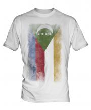 Comoros Faded Flag Mens T-Shirt