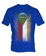Comoros Faded Flag Mens T-Shirt