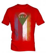 Comoros Faded Flag Mens T-Shirt