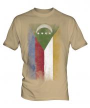 Comoros Faded Flag Mens T-Shirt