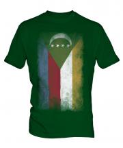 Comoros Faded Flag Mens T-Shirt