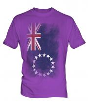Cook Islands Faded Flag Mens T-Shirt