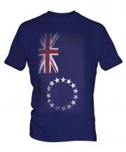 Cook Islands Faded Flag Mens T-Shirt