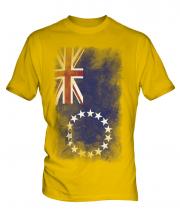 Cook Islands Faded Flag Mens T-Shirt