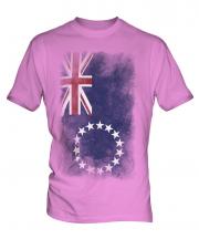 Cook Islands Faded Flag Mens T-Shirt