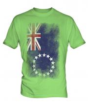 Cook Islands Faded Flag Mens T-Shirt