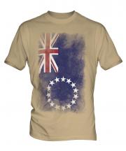 Cook Islands Faded Flag Mens T-Shirt