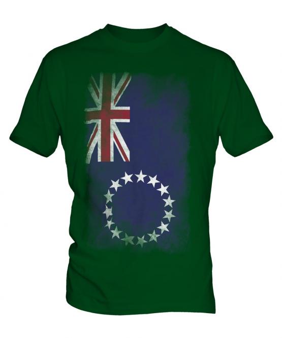 Cook Islands Faded Flag Mens T-Shirt