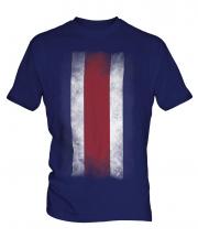 Costa Rica Faded Flag Mens T-Shirt