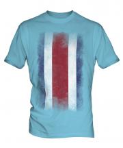 Costa Rica Faded Flag Mens T-Shirt