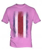 Costa Rica Faded Flag Mens T-Shirt