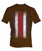 Costa Rica Faded Flag Mens T-Shirt