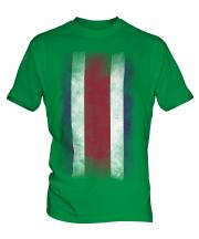 Costa Rica Faded Flag Mens T-Shirt