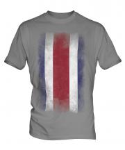Costa Rica Faded Flag Mens T-Shirt