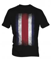 Costa Rica Faded Flag Mens T-Shirt