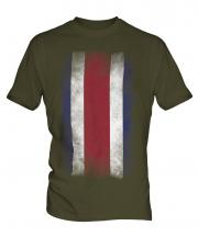 Costa Rica Faded Flag Mens T-Shirt