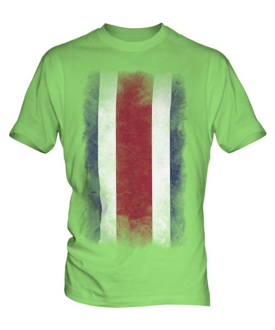 Costa Rica Faded Flag Mens T-Shirt