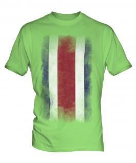 Costa Rica Faded Flag Mens T-Shirt
