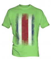 Costa Rica Faded Flag Mens T-Shirt