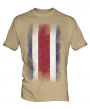 Costa Rica Faded Flag Mens T-Shirt