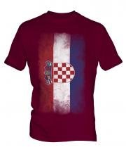 Croatia Faded Flag Mens T-Shirt