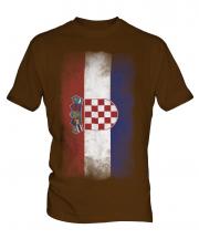 Croatia Faded Flag Mens T-Shirt