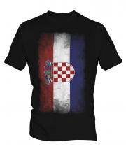 Croatia Faded Flag Mens T-Shirt