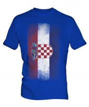 Croatia Faded Flag Mens T-Shirt