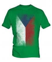 Czech Republic Faded Flag Mens T-Shirt