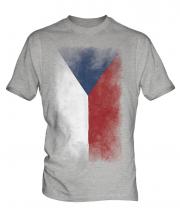Czech Republic Faded Flag Mens T-Shirt