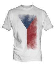Czech Republic Faded Flag Mens T-Shirt