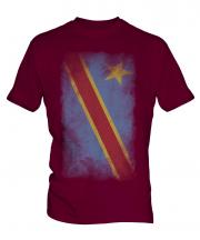 Democratic Rep. Of Congo Faded Flag Mens T-Shirt