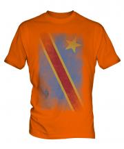 Democratic Rep. Of Congo Faded Flag Mens T-Shirt