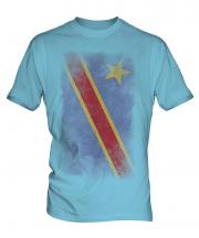 Democratic Rep. Of Congo Faded Flag Mens T-Shirt