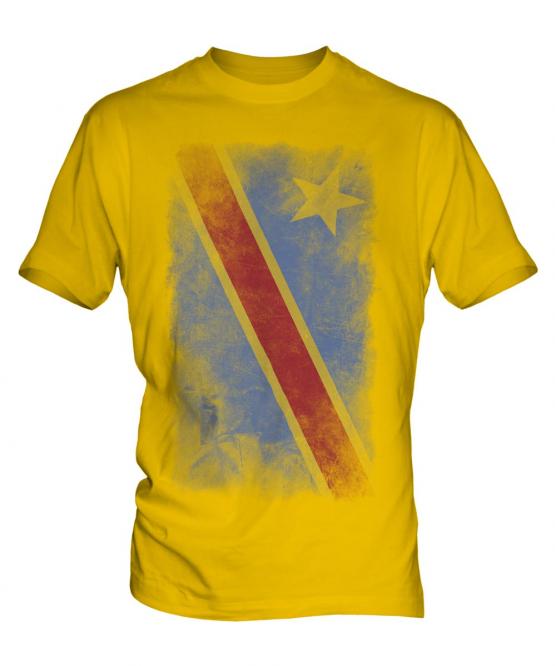 Democratic Rep. Of Congo Faded Flag Mens T-Shirt