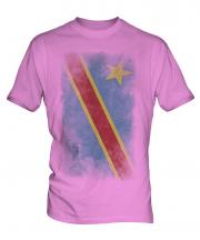 Democratic Rep. Of Congo Faded Flag Mens T-Shirt