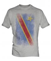 Democratic Rep. Of Congo Faded Flag Mens T-Shirt