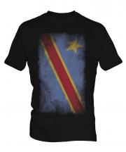 Democratic Rep. Of Congo Faded Flag Mens T-Shirt