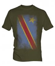 Democratic Rep. Of Congo Faded Flag Mens T-Shirt