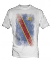 Democratic Rep. Of Congo Faded Flag Mens T-Shirt